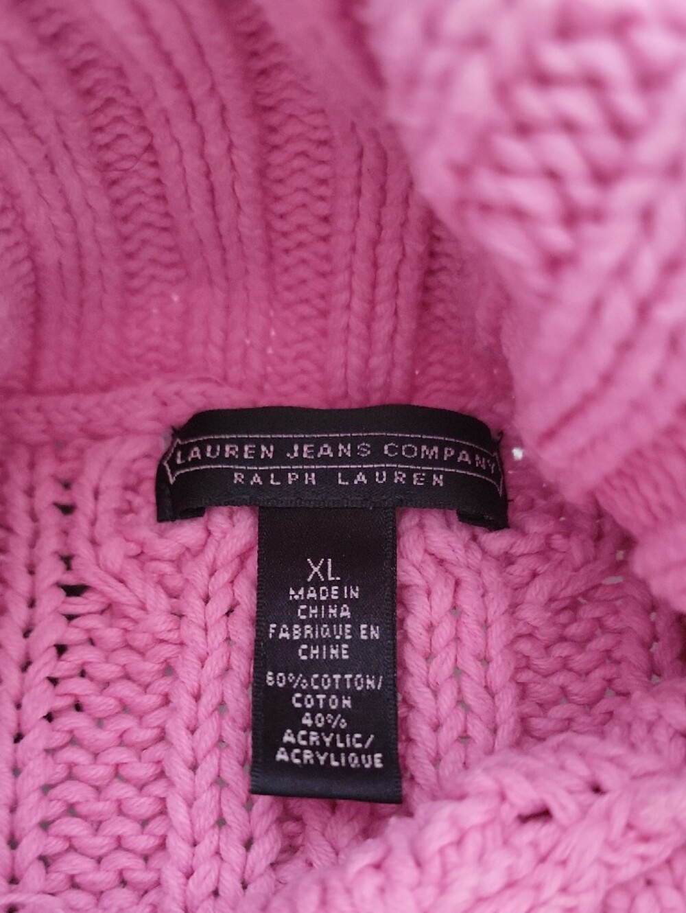 Ralph Lauren Pink Cable-Knit Turtleneck Sweater - Picture 4 of 7